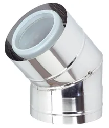 Concentrische rookgasbocht, Ubbink Rolux, inox/kunststof, 80/125mm